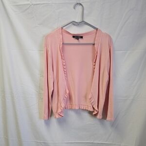 Ellen Tracy Light Pink Ruffled Cardigan